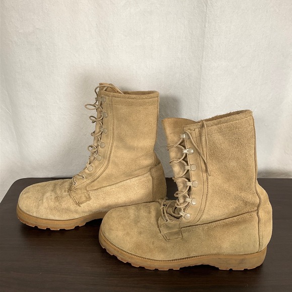 US Military Combat Boots Mens 9.5 W Tan Gore-Tex Vibram Suede Tactical Vibram main image 4